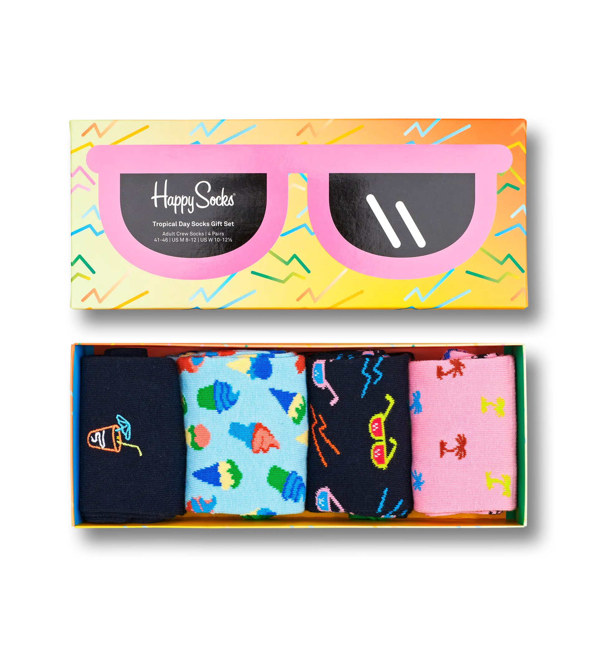 4-Pack Tropical Day Socks Gift Set