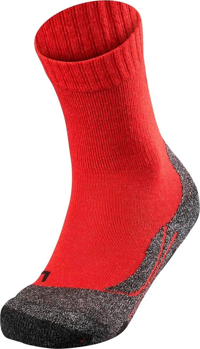 FALKE TK2 Wandelsokken warm winter zacht thermisch ademend anti-blaar antizweet zonder motief met elastische boord Merinowol Rood Unisex Sportsokken - Maat 35-38