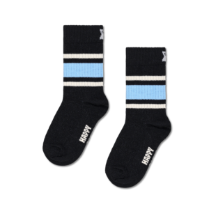 Black Sneaker Stripe Crew Socks
