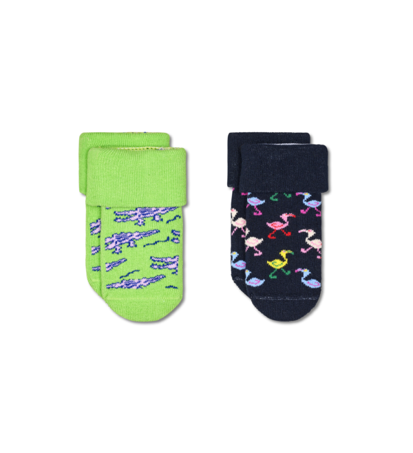 Navy 2-Pack Animals Fold-Over Socks