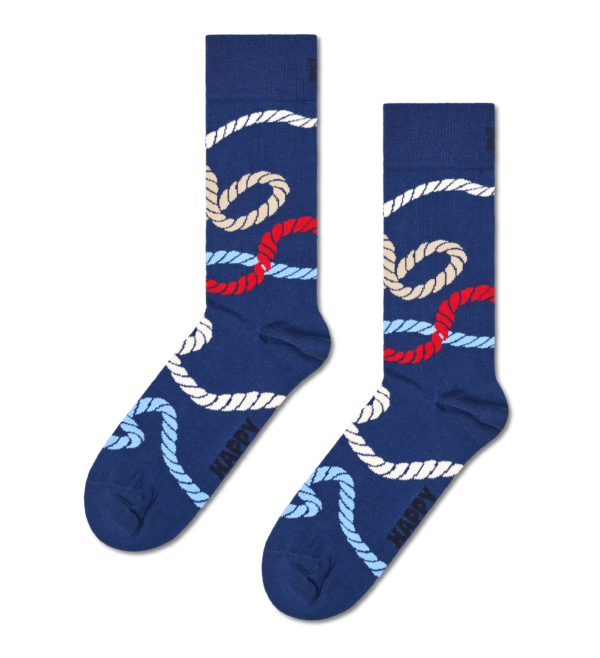 Navy Rope Crew Socks