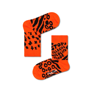 Oranje kids Stop Illegal Online Wildlife Trade Crew sokken | Happy Socks