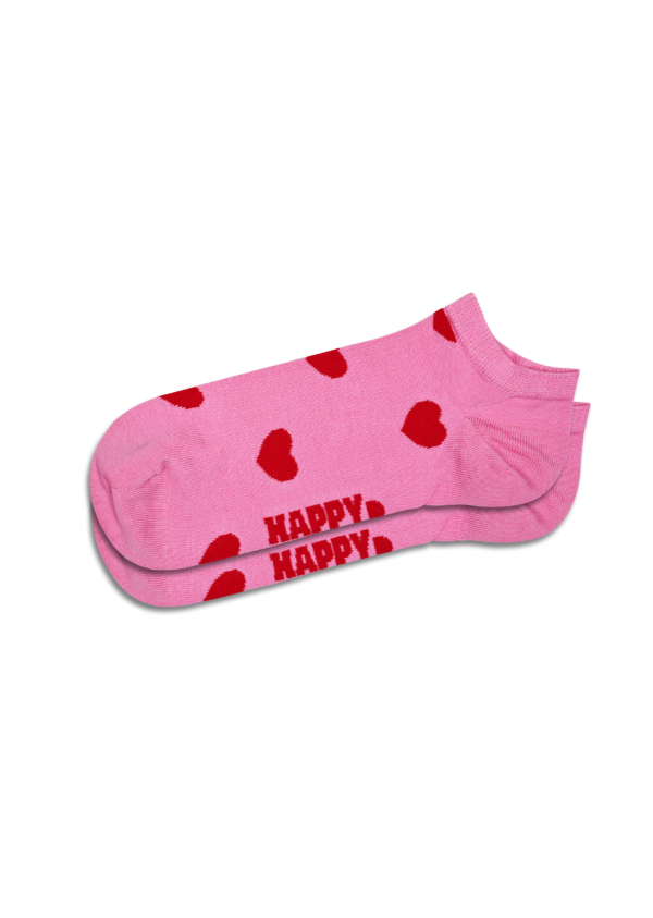 Pink Hearts Low Socks