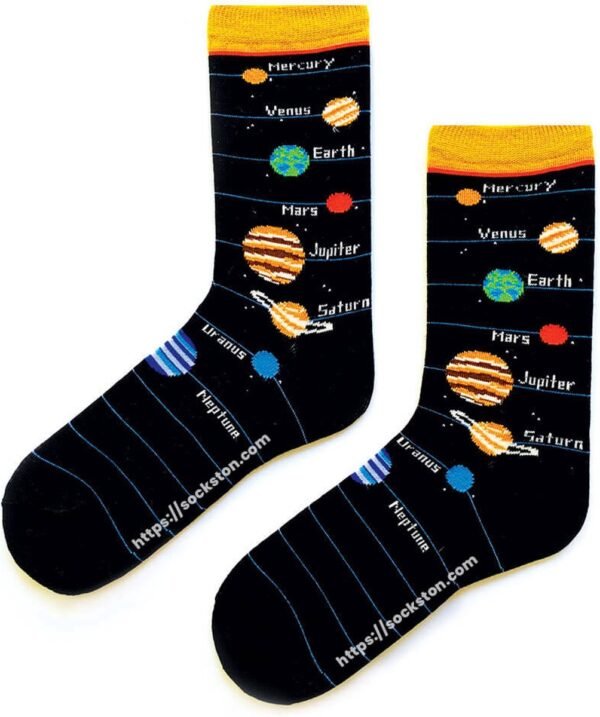 Sockston Socks - 2 paren Solar System Socks - Grappige Sokken - kindersokken - verjaardag - cadeau - Vrolijke Sokken