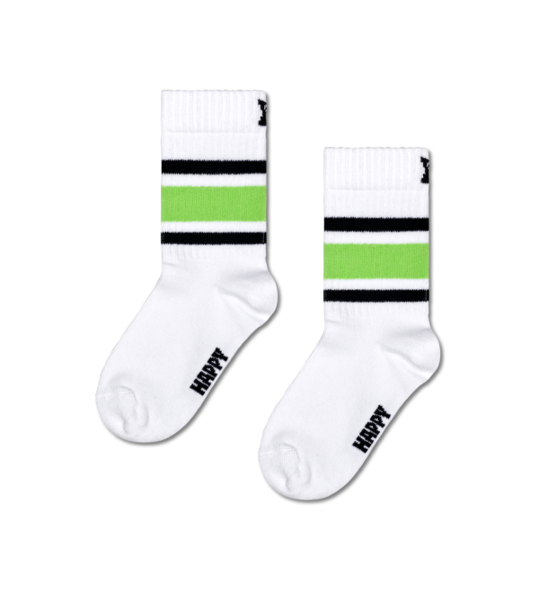 White Sneaker Stripe Crew Socks