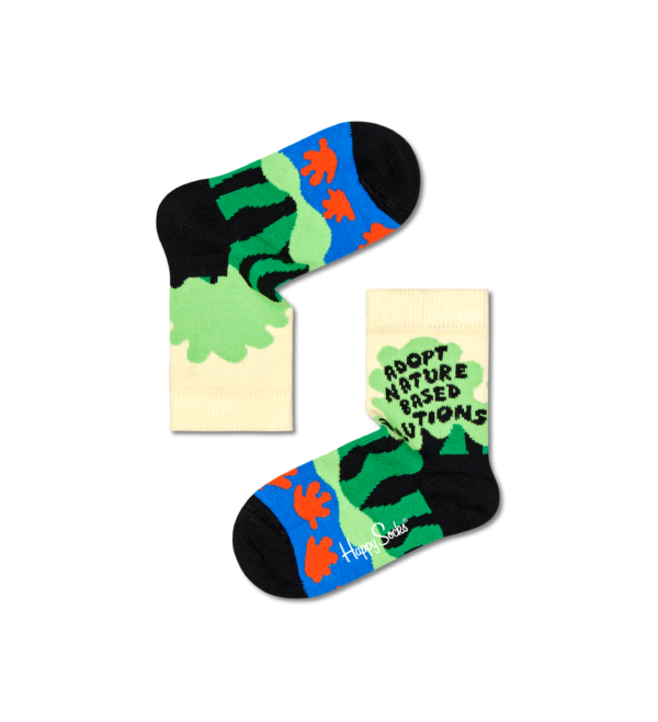 Zwarte Kids Adopt Nature Based Solutions Crew sokken | Happy Socks